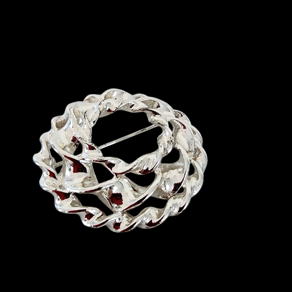 Anne Klein vintage brooch vintage pin retro silver tone - Picture 12 of 12